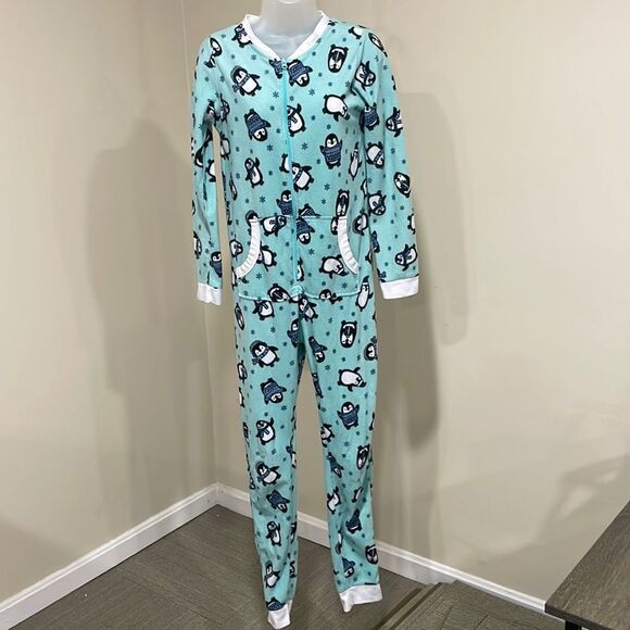 NWOT Our Family PJs Penguin Zippered Adult Onesie.  Size M medium S M L - Picture 1 of 12